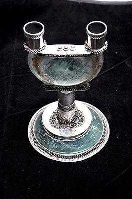 Roman Glass Antique Candlesticks Sterling Silver 925 W/Certificate - Spring Nahal
