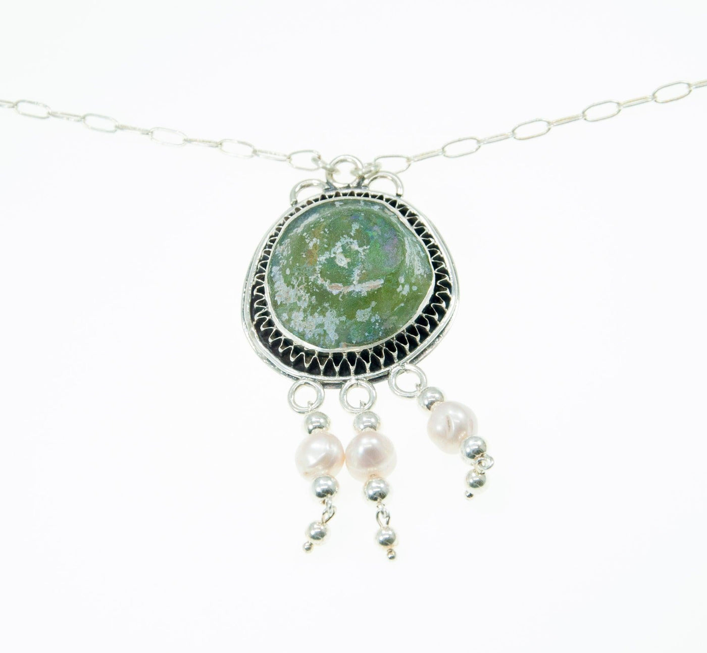 Roman Glass Pendant Authentic & Luxurious With Certificate from Holyland - Spring Nahal