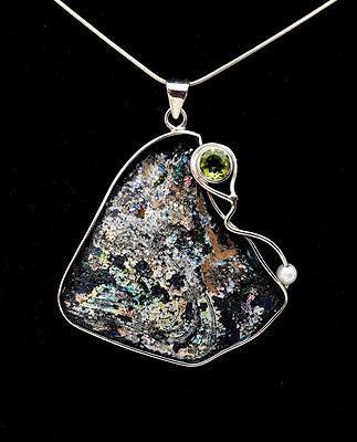 Roman Glass Pendant Necklace Authentic&Luxurious Sterling Silver Certificate #4 - Spring Nahal