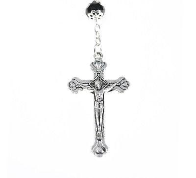 Rosaries & Cross In Black From The Holy Land Jerusalem - Spring Nahal
