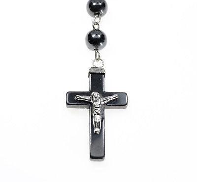 Rosaries & Cross In clear black From The Holy Land Jerusalem - Spring Nahal
