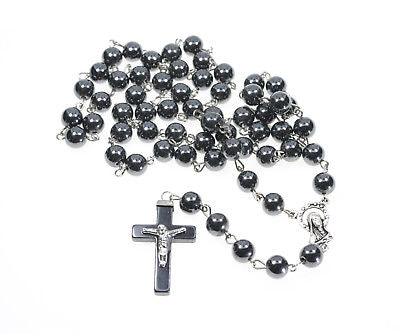 Rosaries & Cross In clear black From The Holy Land Jerusalem - Spring Nahal