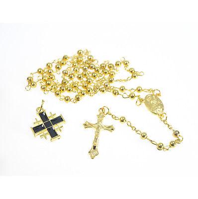 Rosaries & Cross In Gold From The Holy Land Jerusalem - Spring Nahal