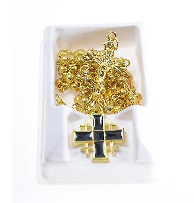 Rosaries & Cross In Gold From The Holy Land Jerusalem - Spring Nahal