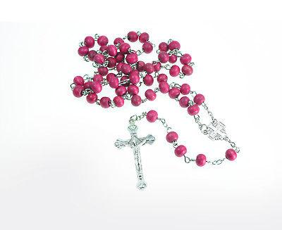 Rosaries & Cross In Red From The Holy Land Jerusalem - Spring Nahal