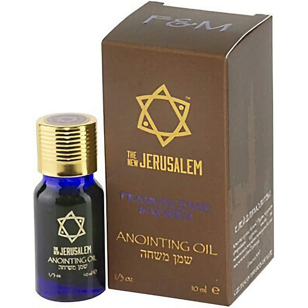 Premium Frankincense & Myrrh Anointing Oil Hand Made in Israel - 100% Natural, Pure EVOO & Essential Oils - Holy Bible Precious Gifts for Religious, Spiritual Use - Temple, Home, Diffuser 0.34 Fl Oz - 10 ml