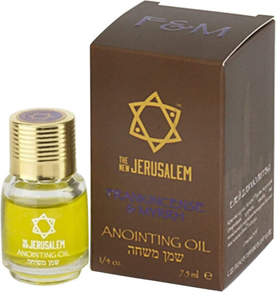 The New Jerusalem Anointing Oil Hand-Crafted from The Holy Land - Pure Natural Ingredients Essential Oil - Temple Incense, Ceremony, Spiritual Use