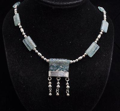 Set Of Roman Glass Bracelet, Earrings & Necklace Sterling Silver 925 - Spring Nahal
