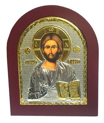 spcial price!! Jesus Christ Byzantine Icon Sterling Silver 925 Size 13x11cm - Spring Nahal