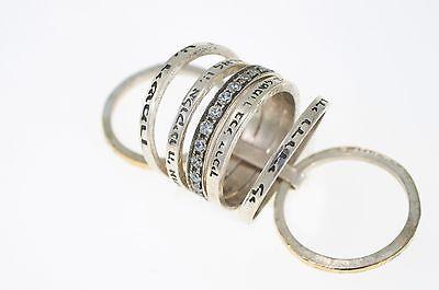 Spinning Ring 9K Gold and Sterling Silver With Crystals Stones and bible quotes - Spring Nahal
