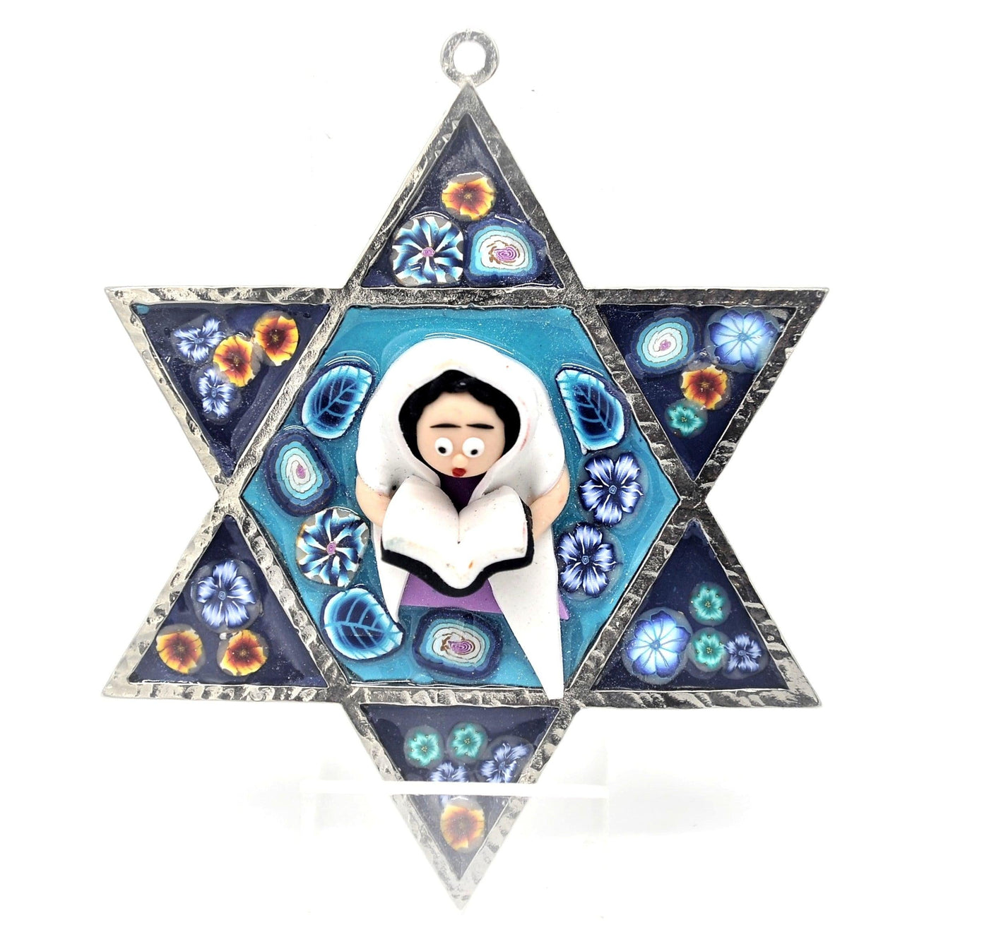 Star of David Fimo Blessings figure for Home Blessing Wall Hanging large #12 - Spring Nahal