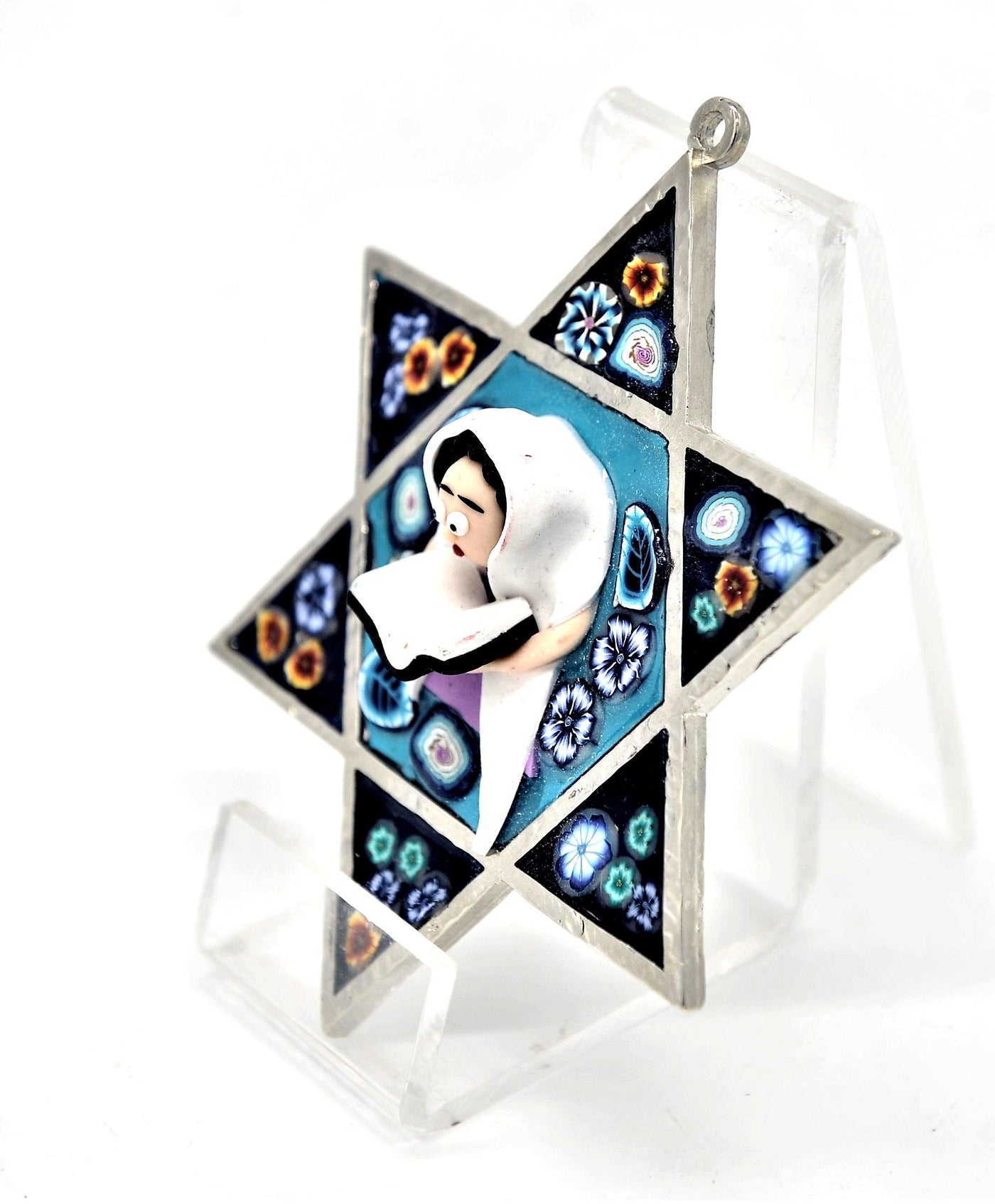 Star of David Fimo Blessings figure for Home Blessing Wall Hanging large #12 - Spring Nahal