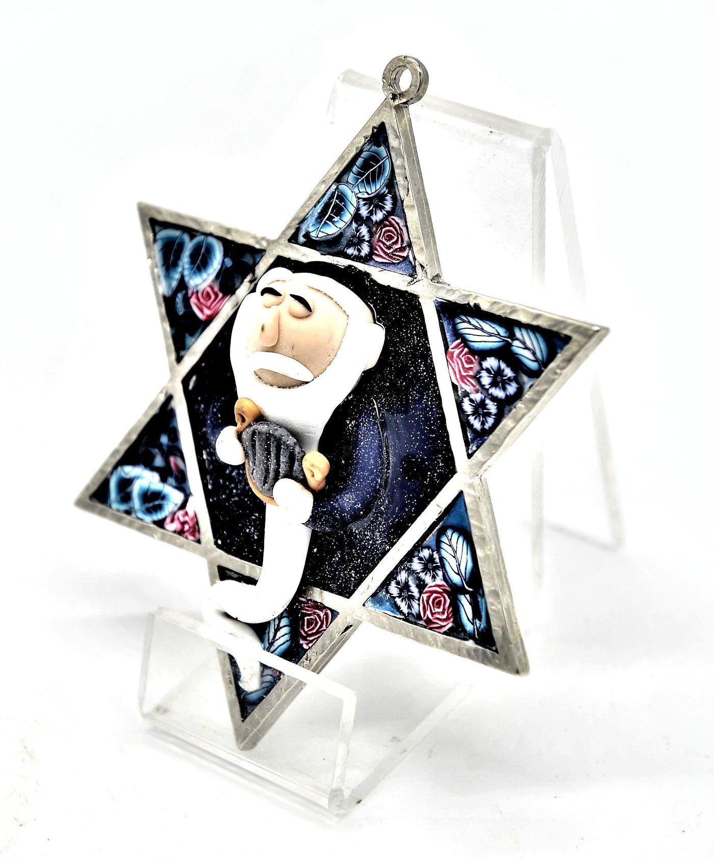 Star of David Fimo Blessings figure for Home Blessing Wall Hanging large #14 - Spring Nahal