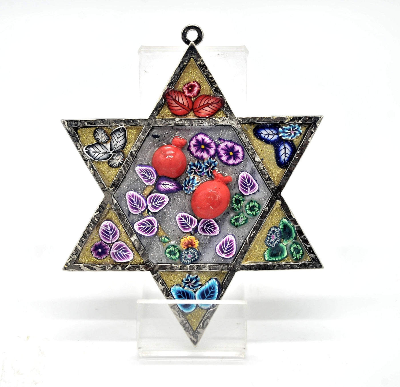 Star of David Fimo Blessings figure for Home Blessing Wall Hanging large #17 - Spring Nahal