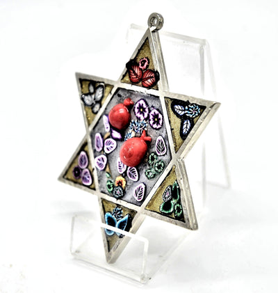 Star of David Fimo Blessings figure for Home Blessing Wall Hanging large #17 - Spring Nahal