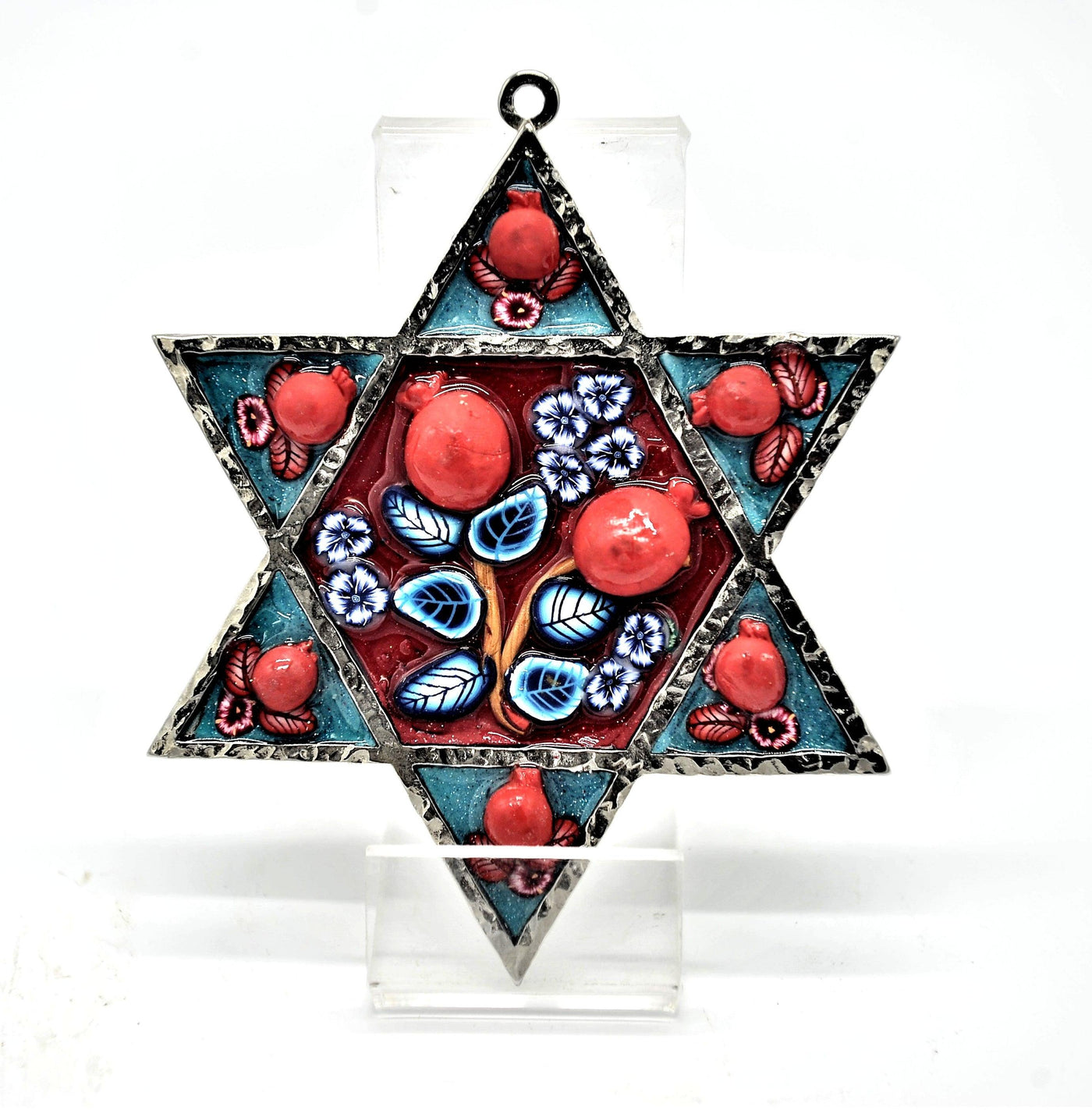Star of David Fimo Blessings figure for Home Blessing Wall Hanging large #18 - Spring Nahal