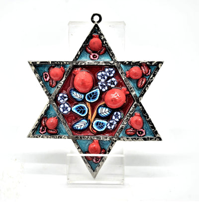 Star of David Fimo Blessings figure for Home Blessing Wall Hanging large #19 - Spring Nahal