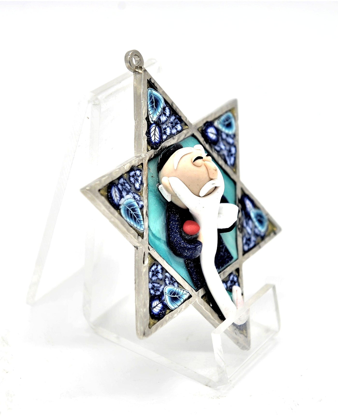 Star of David Fimo Blessings figure for Home Blessing Wall Hanging large #6 - Spring Nahal