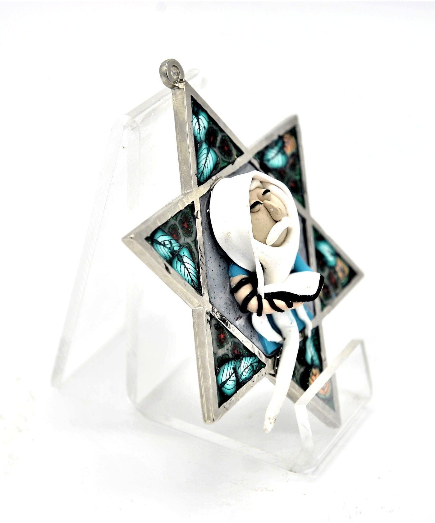 Star of David Fimo Blessings figure for Home Blessing Wall Hanging large #7 - Spring Nahal
