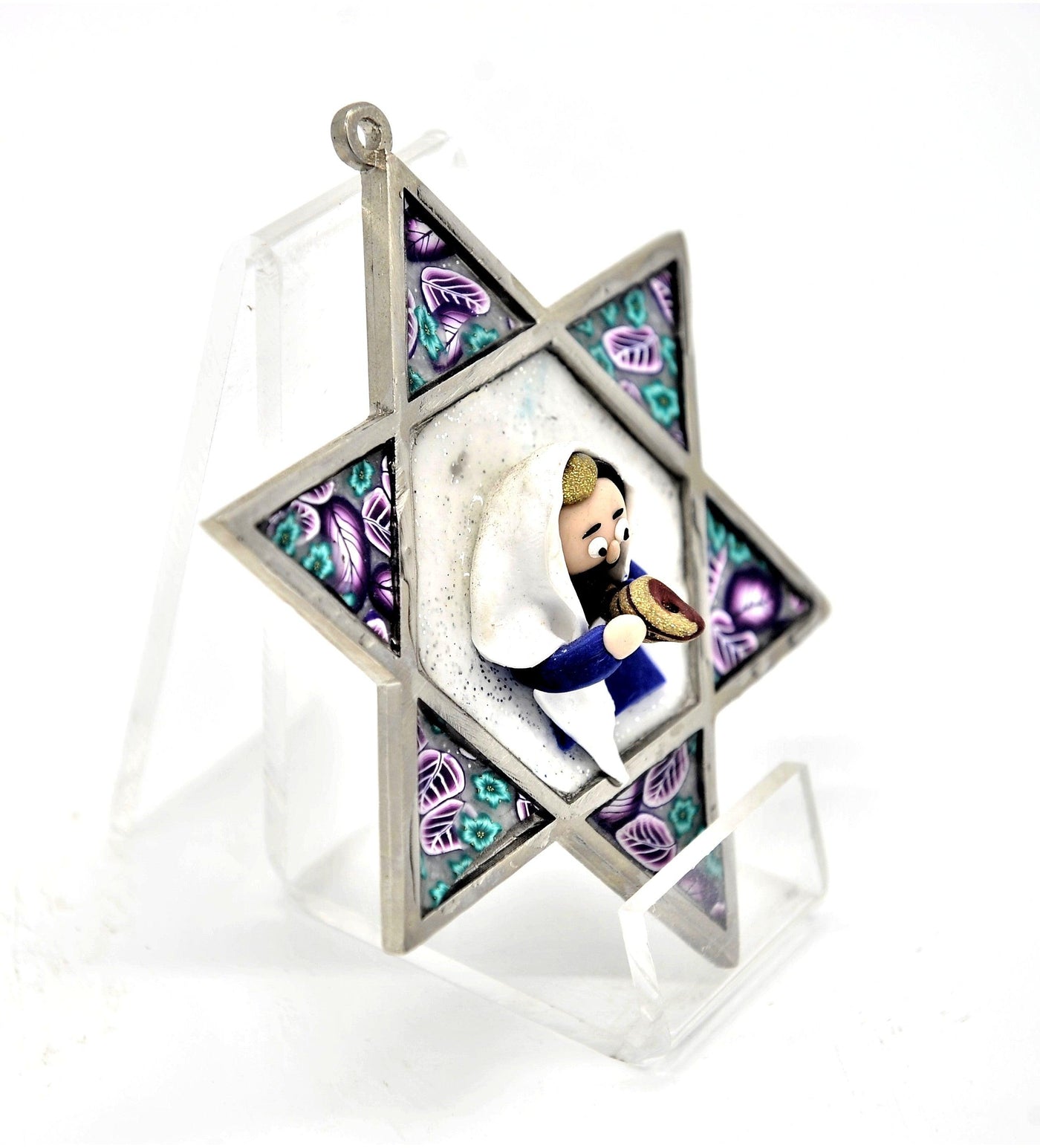 Star of David Fimo Blessings figure for Home Blessing Wall Hanging large #8 - Spring Nahal