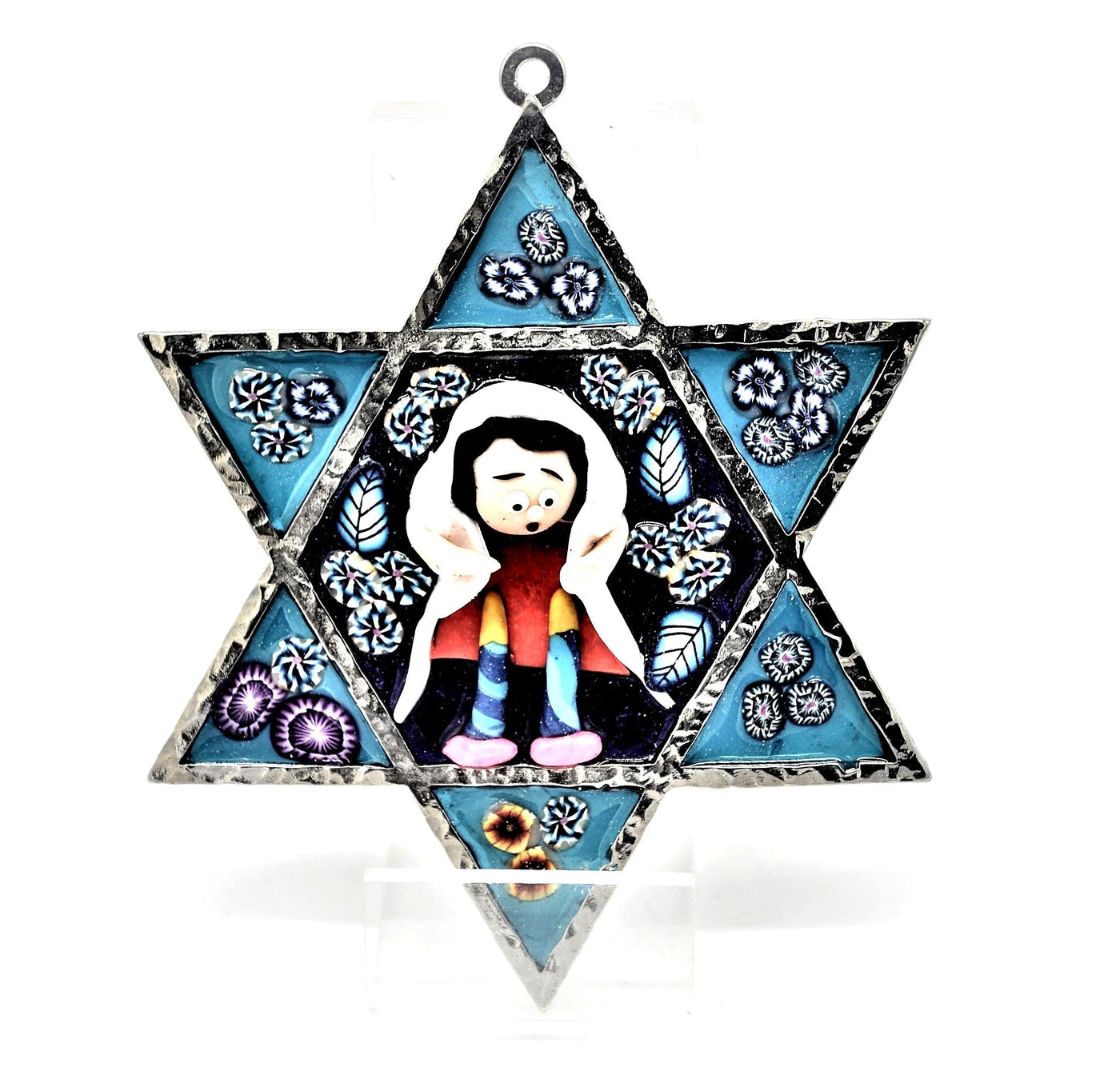 Star of David Fimo Blessings figure for Home Blessing Wall Hanging large #9 - Spring Nahal