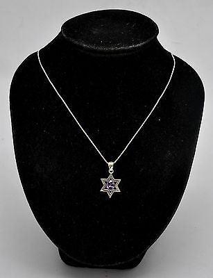 Star of David ( Magen David ) Pendant Purple Crystal Gemstone Silver 925. - Spring Nahal
