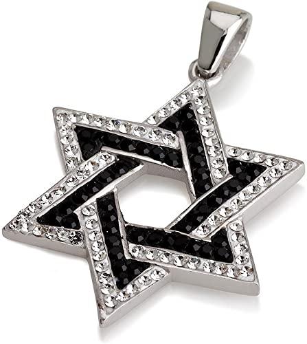 Star of David Pendant Black&White Gemstones + Sterling Silver Necklace #5 - Spring Nahal