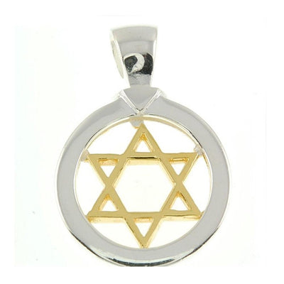 Star Of David Pendant in Gold&Silver With + Sterling Silver Chain - Spring Nahal