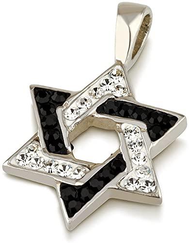 Star of David Pendant Multi Colors Gemstones + Sterling Silver Necklace #1 - Spring Nahal