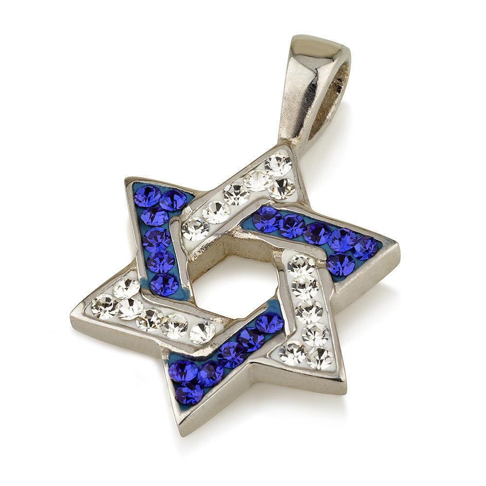 Star of David Pendant White Gemstones + Sterling Silver Necklace #1 - Spring Nahal