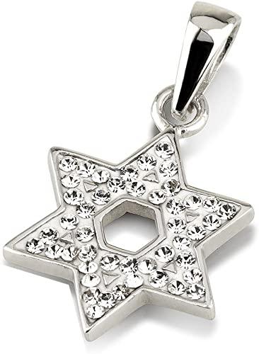 Star of David Pendant With Crystal Gemstone Sterling Silver 925 - Spring Nahal