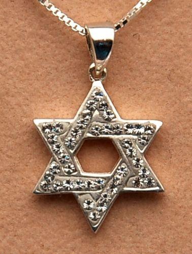 Star of David Pendant With Crystal Gemstone Sterling Silver 925 - Spring Nahal