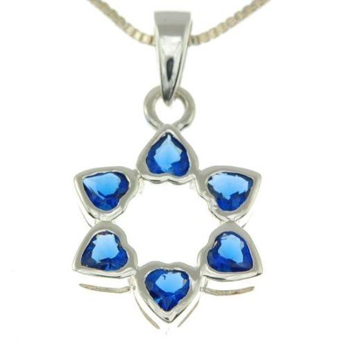 Star of David Pendant With Mix Colors Gemstone + 925 Sterling Silver Necklace - Spring Nahal