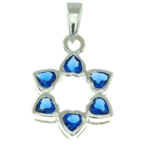 Star of David Pendant With Mix Colors Gemstone + 925 Sterling Silver Necklace - Spring Nahal