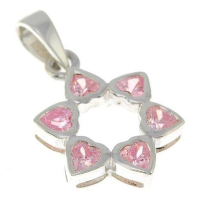 Star of David Pendant With Pink Gemstones + 925 Sterling Silver Necklace - Spring Nahal