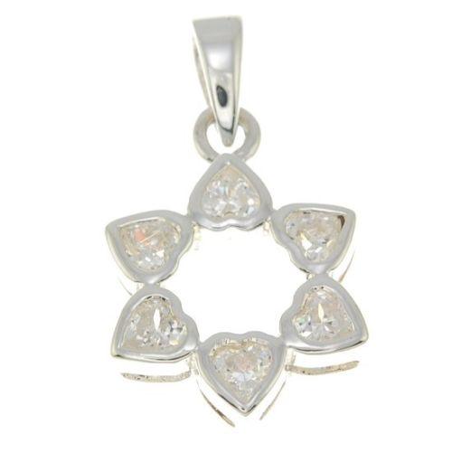 Star of David Pendant With White Gemstones + 925 Sterling Silver Necklace - Spring Nahal