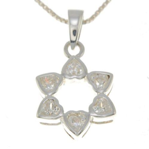 Star of David Pendant With White Gemstones + 925 Sterling Silver Necklace - Spring Nahal