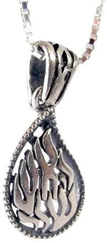 Sterling silver pendant in the design of"My Fire" combined with a Silver frame - Spring Nahal