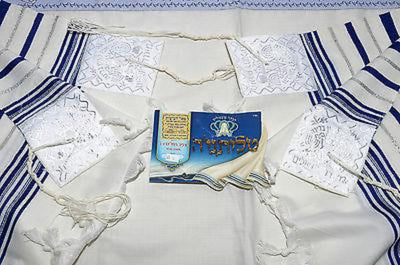 Talitnia Wool Tallit Shawl Blue & Silver Model 70 Size 204cm x 144cm - Spring Nahal