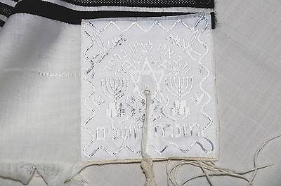 Tallit Prayer Shawl New Acrylic Black & White Model 60 Size 192cm x 140cm - Spring Nahal