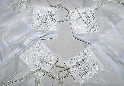 Tallit Prayer Shawl New Acrylic White Stripes Model 45 Size 166cm x 108cm - Spring Nahal