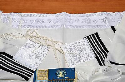 Tallit Prayer Shawl New Wool Black Stripes Model 45 Size 166cm x 108cm - Spring Nahal