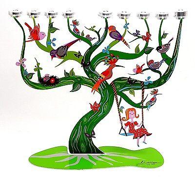 The Birds Menorah in High Design Hanukkah Color Metal Made From Jerusalem - Spring Nahal