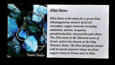 Unique & Original Eilat Stone Israel 925 Pure Sterling Pendant. - Spring Nahal