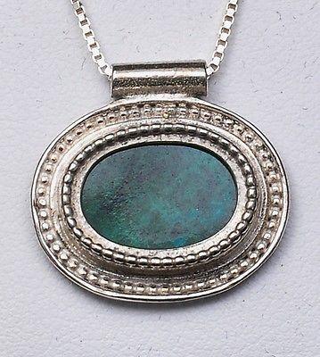 Unique & Original Eilat Stone Israel 925 Sterling Silver Pendant. - Spring Nahal
